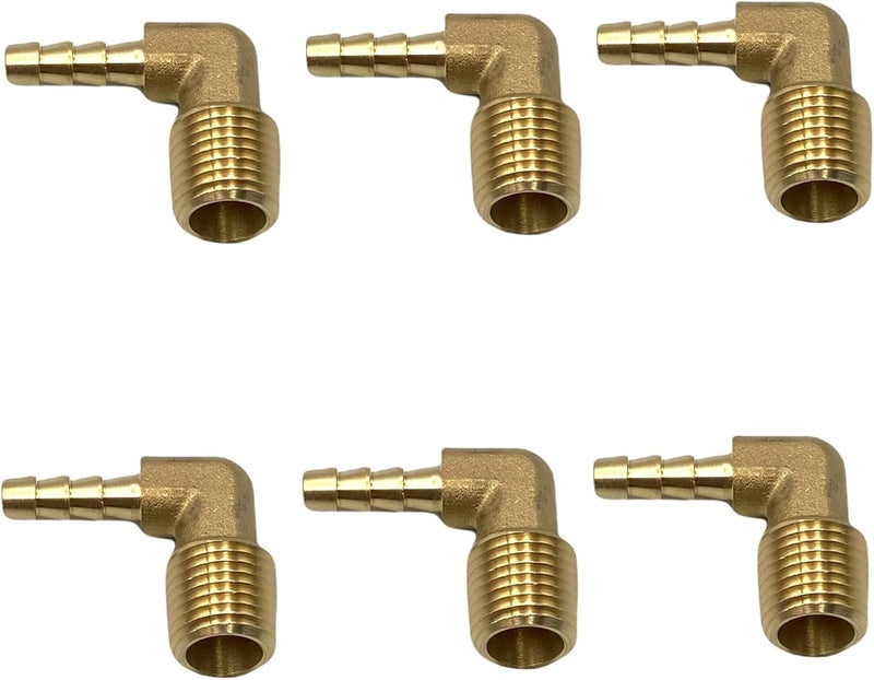 Bumugufu 6 Pcs Barb Elbow Fittings,1/4" NPT x 3/16" OD Right Angle Fittings for Low-pressure,Fuel,Air and Non-potable Water Chilling Application - Image 3